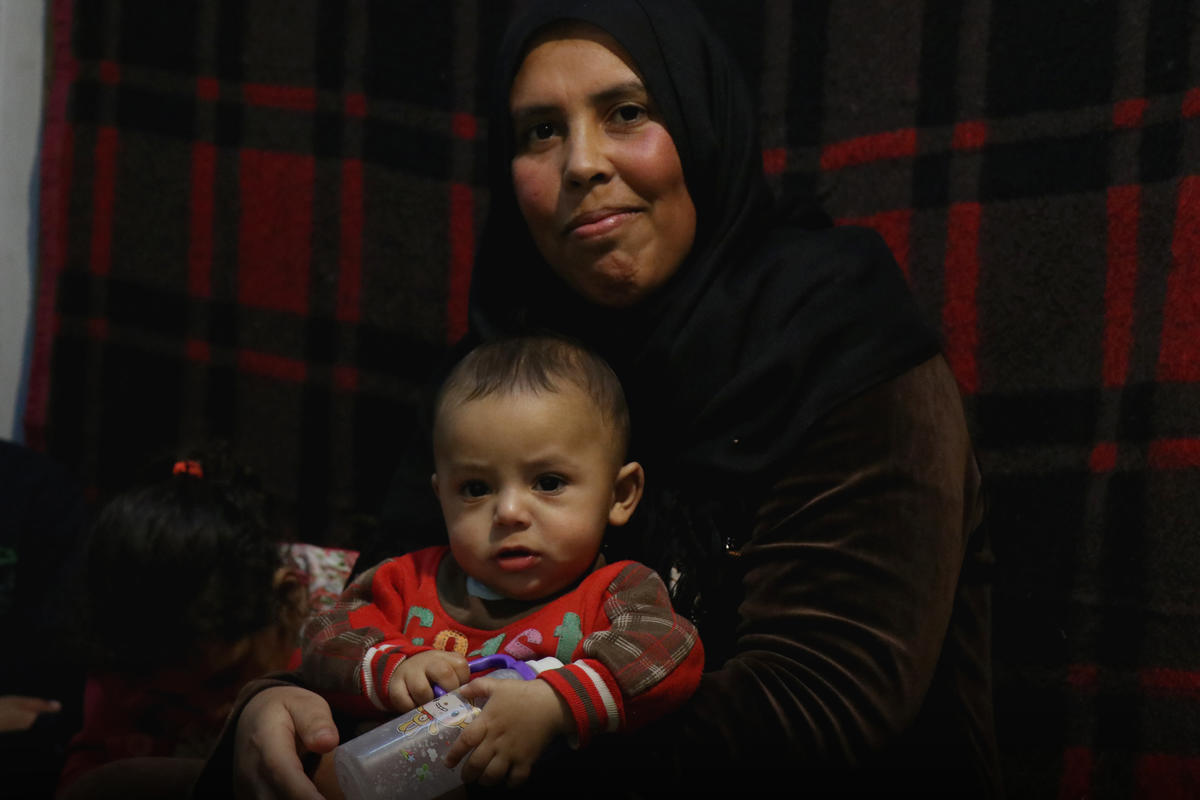Lebanon. Syrian refugee mother Noura received winter assistance from UNHCR