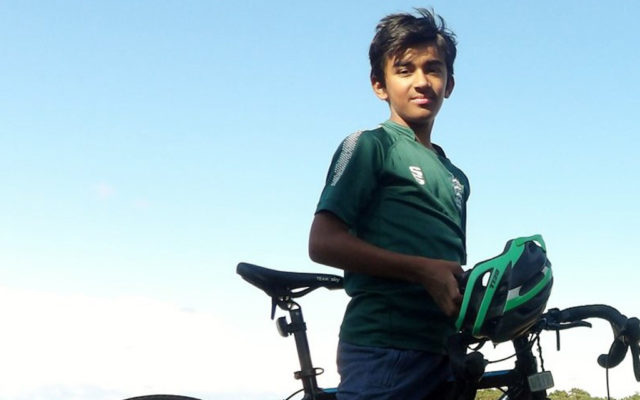 12 year old Rishi on his bike